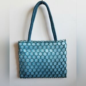 Vintage Beaded Evening Bag By Bijoux Terner ~ Light Blue